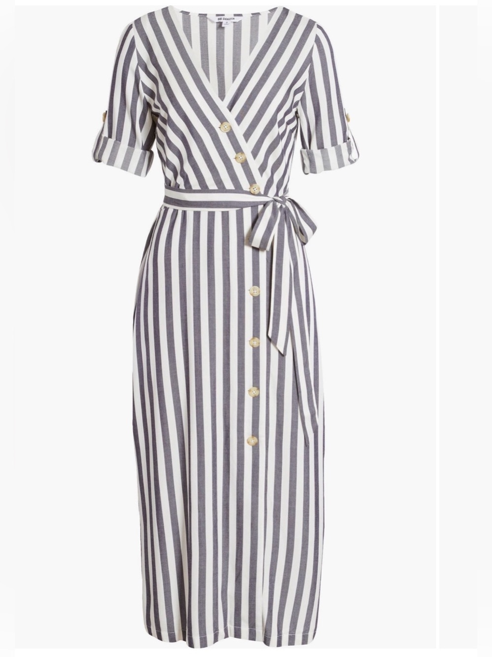 BB Dakota Pinstripe Dress | Blue & White | Size